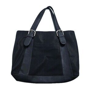 URBAN OXIDE Black Pebbled Tote Purse Bag Gothcore Minimalist Dark Academia
